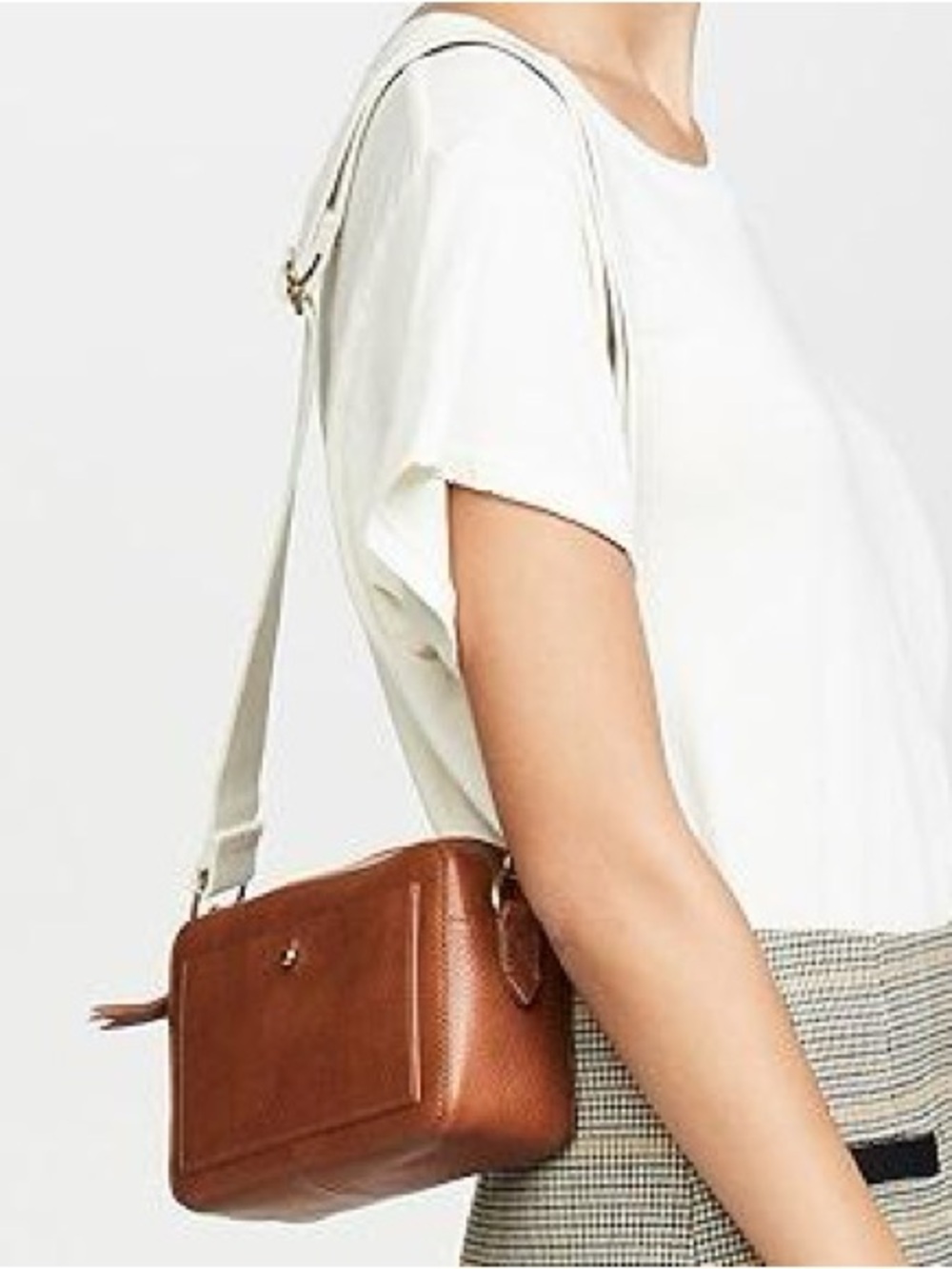 Madewell The Large Transport Camera Brown Leather Crossbody Bag